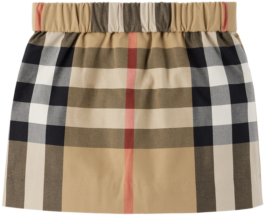 Burberry Baby Beige Exaggerated Check Skirt