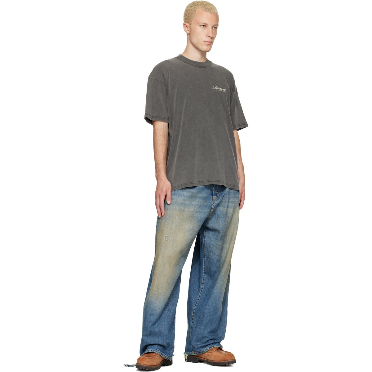 Represent Gray 'Represent Owners Club' Script T-shirt