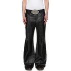 LU'U DAN BRUCE LEE x LỰU ĐẠN Black LỰU Bells Bell Bottom Leather Pants