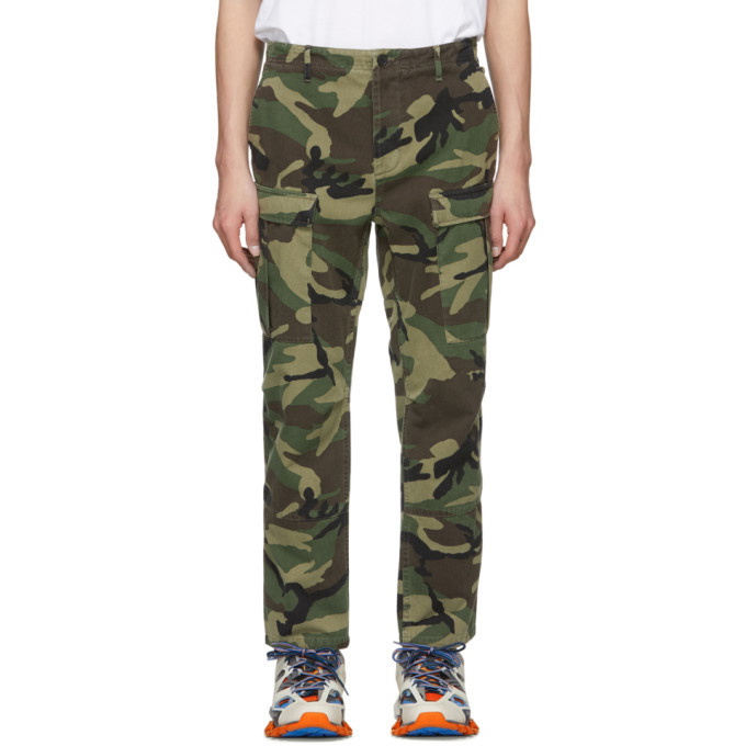 Photo: Balenciaga Green Gabardine Camo Cargo Pants