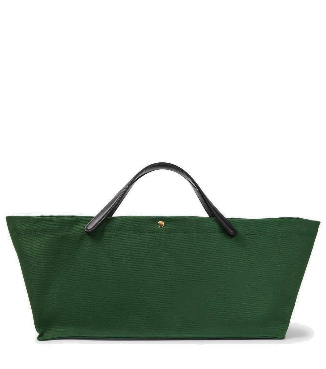 the row idaho XL ブラック Idaho XL leather-trimmed canvas tote bag in black - The Row