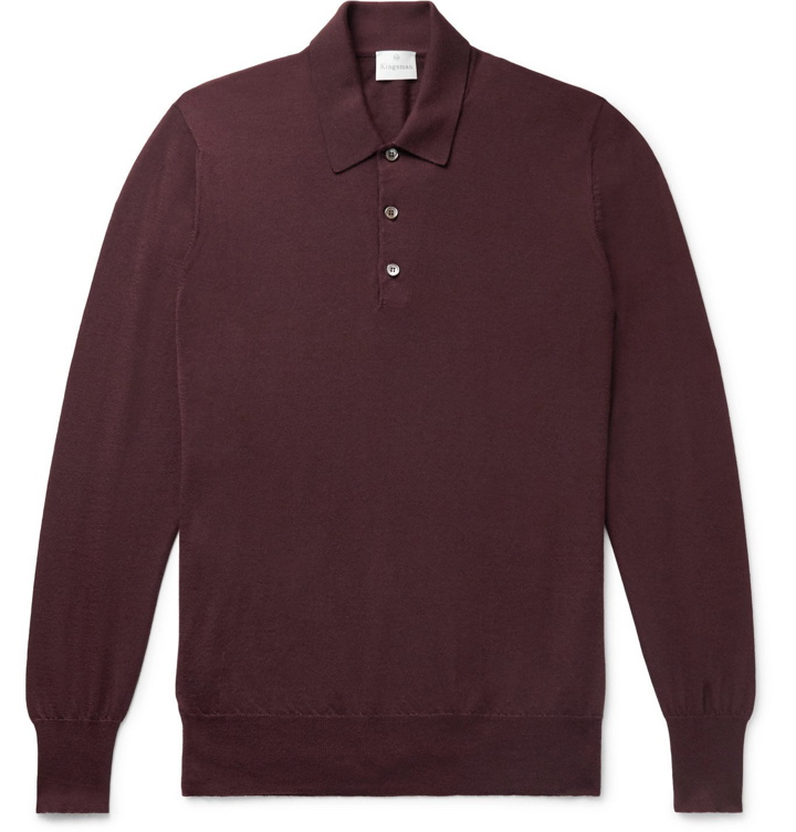 Photo: Kingsman - Knitted Cashmere Polo Shirt - Burgundy