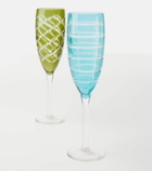 Polspotten Cuttings set of 6 champagne flute glasses