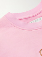 Casablanca - Logo-Embroidered Organic Cotton-Jersey Sweater - Pink