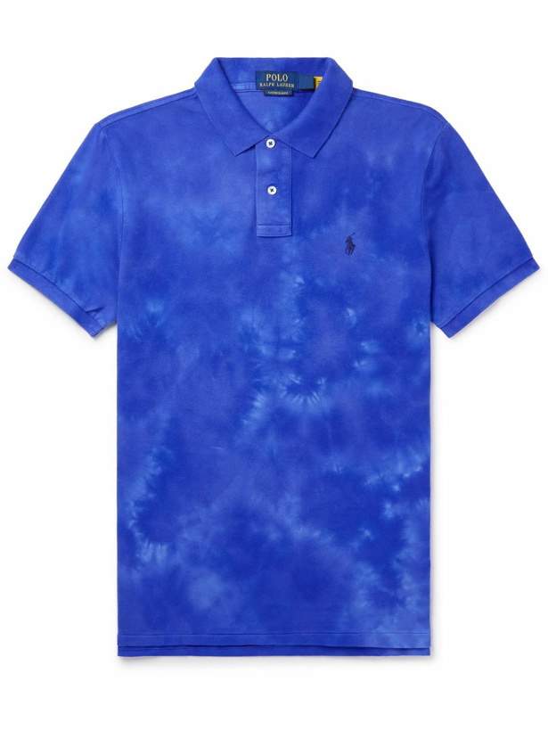 Photo: Polo Ralph Lauren - Slim-Fit Logo-Embroidered Tie-Dyed Cotton-Piqué Polo Shirt - Blue