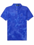 Polo Ralph Lauren - Slim-Fit Logo-Embroidered Tie-Dyed Cotton-Piqué Polo Shirt - Blue