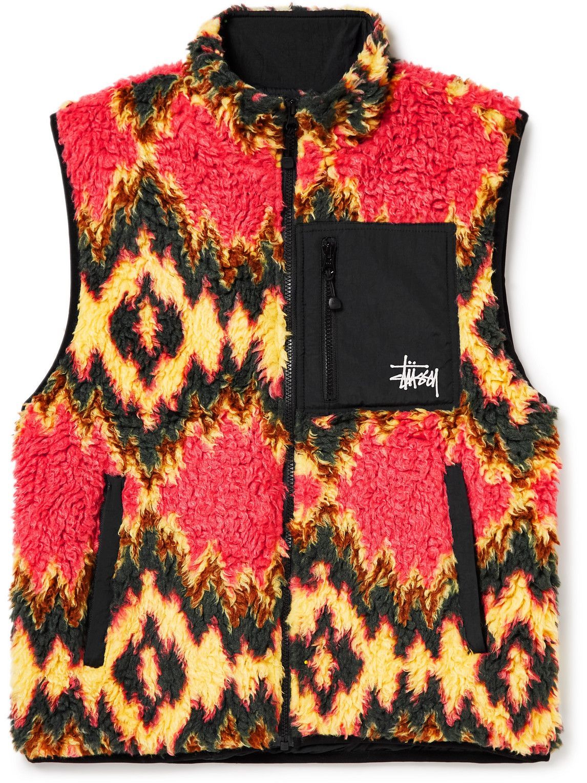 Stussy - Fillmore Slim-Fit Nylon-Trimmed Fleece Vest - Multi Stussy