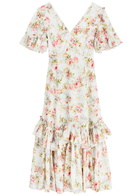 Needle & Thread Enchanted Garden Floral-print Midi Dress White