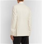 Giorgio Armani - White Shawl-Collar Slub Silk and Wool-Blend Tuxedo Jacket - White