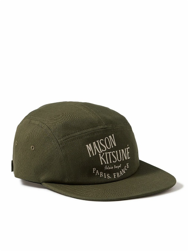 Photo: Maison Kitsuné - Logo-Print Cotton-Twill Baseball Cap