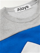 Aloye - Colour-Block Cotton-Jersey Sweatshirt - Gray