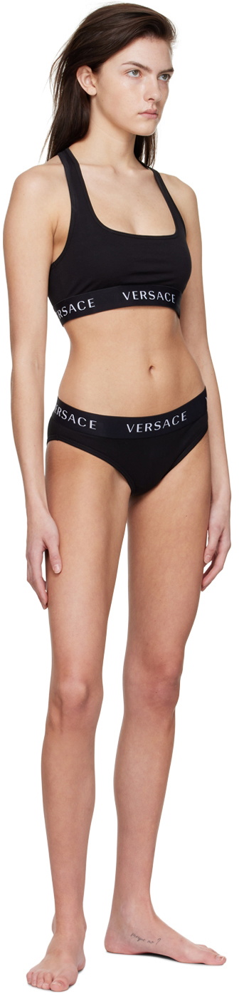 【関税込み】Versace Underwear スポーツブラ Versace Underwear Black Cotton Sports Bra Versace Underwear