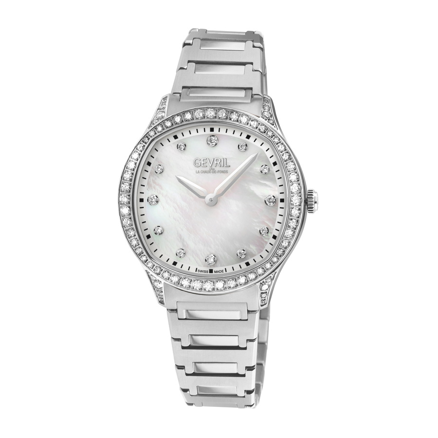 Gevril Morcote Diamond Mother of Pearl Dial Ladies Watch 10241B