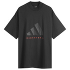 Adidas Men's Basketball T-Shirt in Black/Red