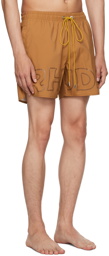 Rhude Tan Printed Swim Shorts