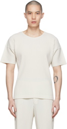 Homme Plissé Issey Miyake Off-White Polyester T-Shirt