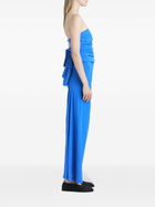 Proenza Schouler Blue Odette Draped Strapless Dress