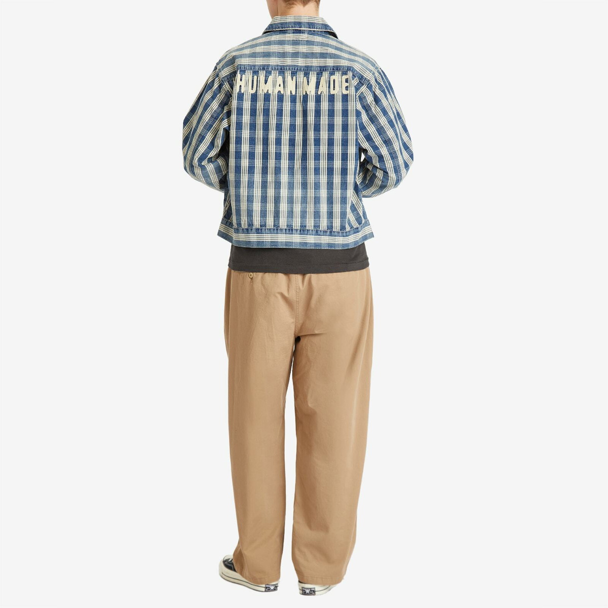 Human Made Men's Checked Work Jacket in Indigo Human Made