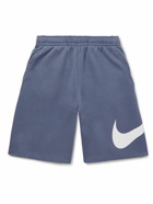Nike - NSW Straight-Leg Logo-Print Cotton-Blend Jersey Shorts - Blue
