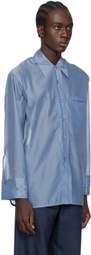 LOW CLASSIC Blue See-Through Stitch Shirt