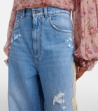 Dolce&Gabbana Lace-trimmed wide-leg jeans