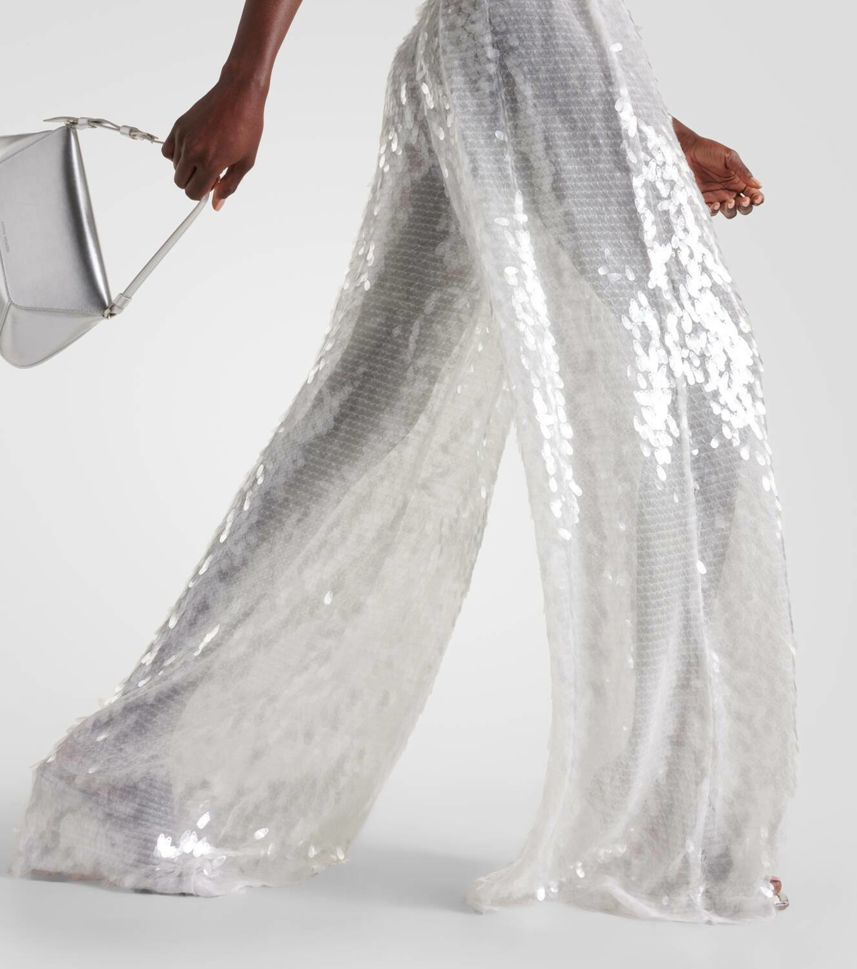 【Norma Kamali】 Sequinedワイドレッグパンツ Norma Kamali Sequined straight pants Norma Kamali