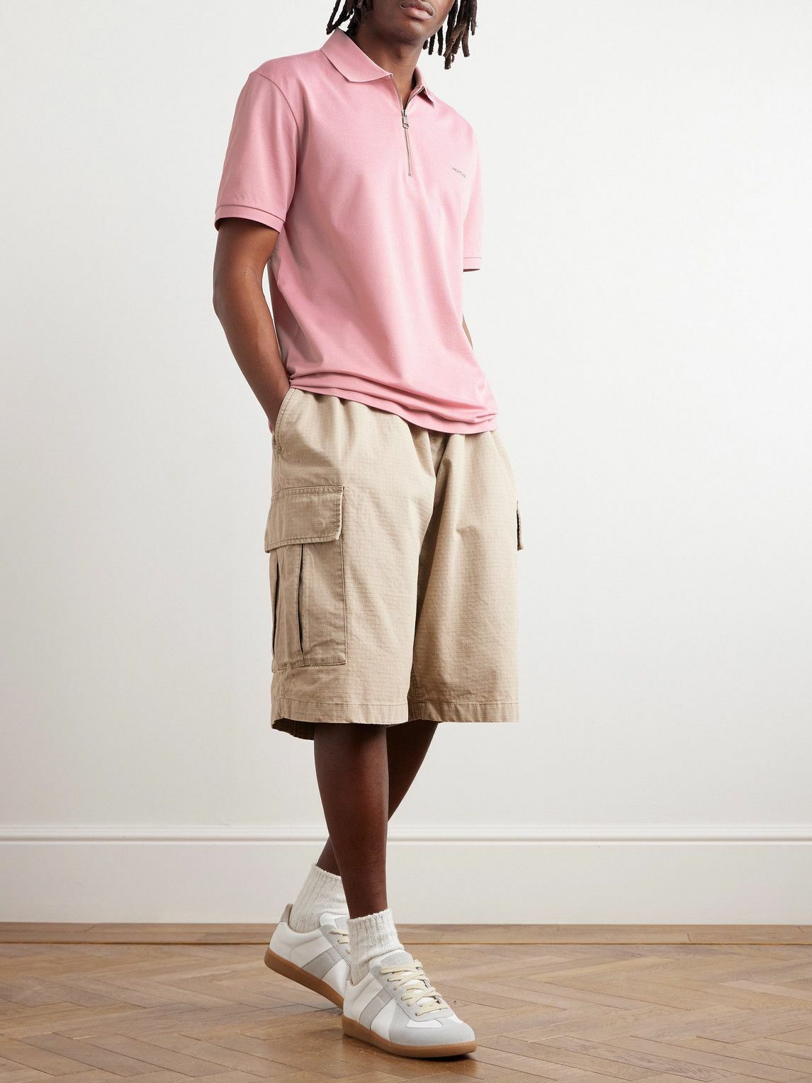 Moncler pink polo deals