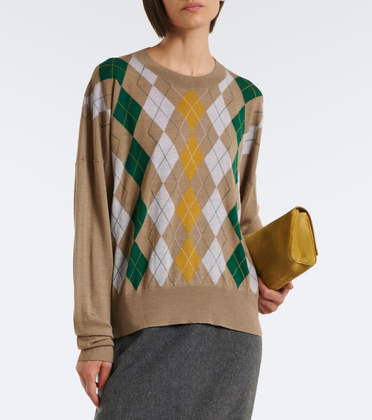Khaite Tammy wool and silk argyle sweater