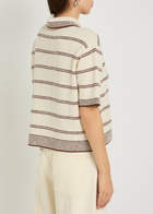 Rohe Striped Towelling Cotton-blend Polo top Beige