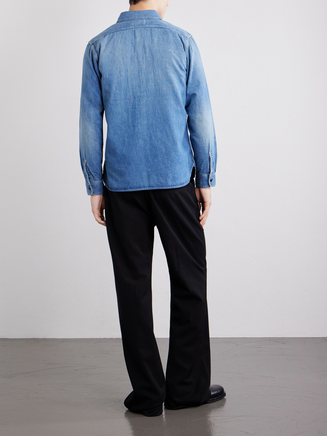 FULLCOUNT - Distressed Denim Shirt - Blue