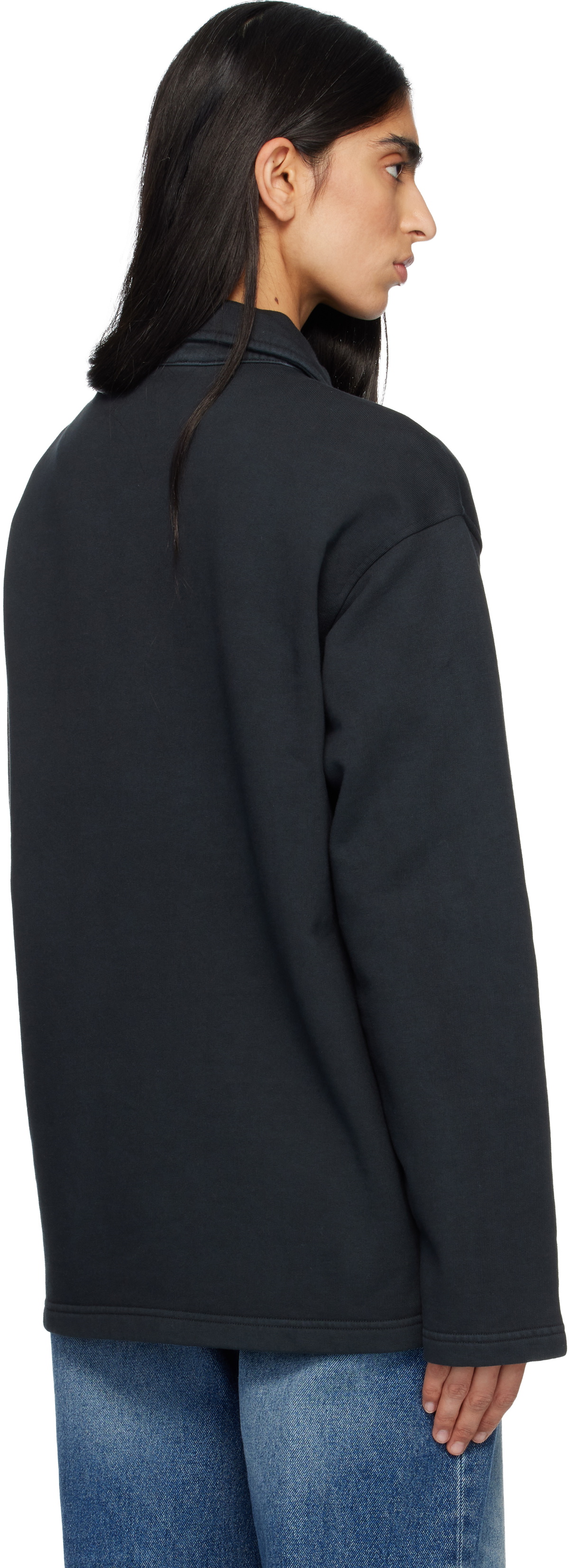 A.P.C. Black Long-Sleeve Polo