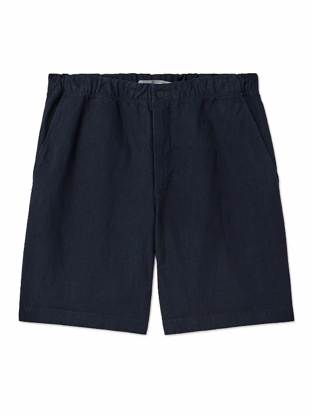 Photo: Norse Projects - Ezra Straight-Leg Cotton and Linen-Blend Shorts - Blue
