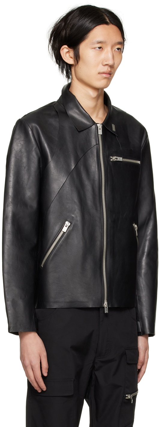 HELIOT EMIL Black Internment Leather Jacket Heliot Emil