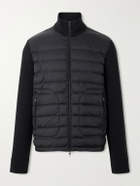 Moncler - Wool and Quilted Shell Zip-Up Cardigan - Black