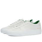 Woman by Common Projects Women's Basketball Summer Low Nubuck Sneakers in White/Green