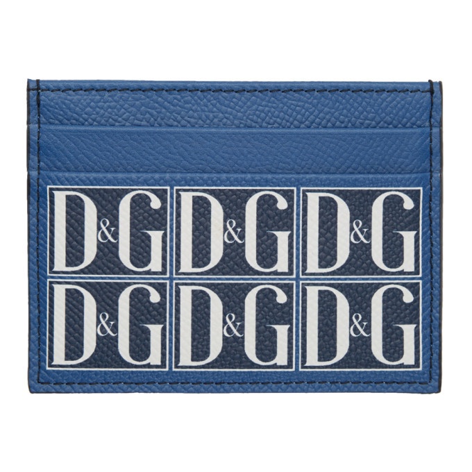 Photo: Dolce and Gabbana Blue Logo Graphic Card Holder