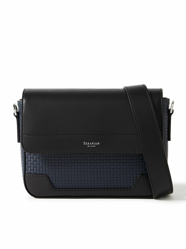 Photo: Serapian - Leather and Logo-Embossed Stepan Coated-Canvas Messenger Bag