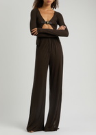 16 Arlington Daye Open-front Jersey Cardigan Brown
