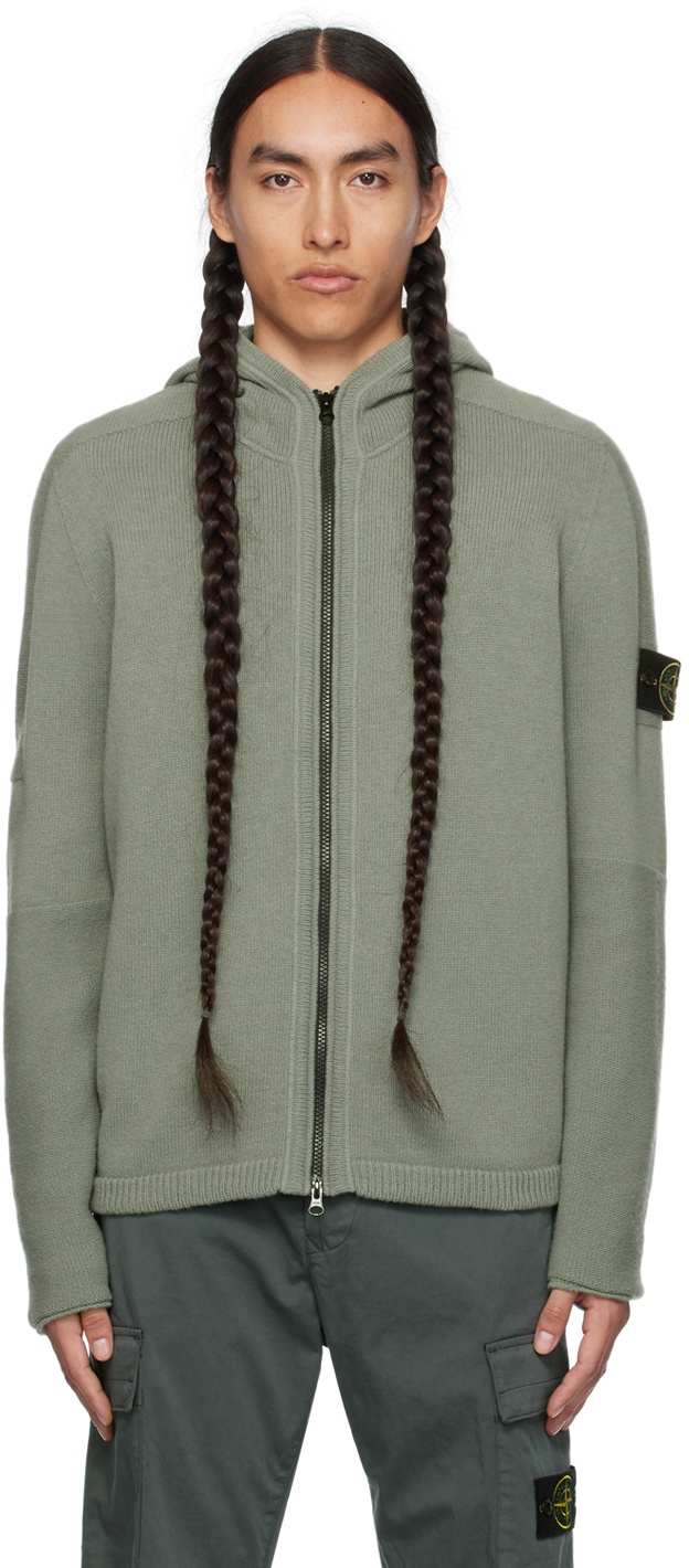 Stone Island Green Zip Hoodie