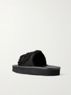 DRKSHDW by Rick Owens - Frayed Denim Slides - Black