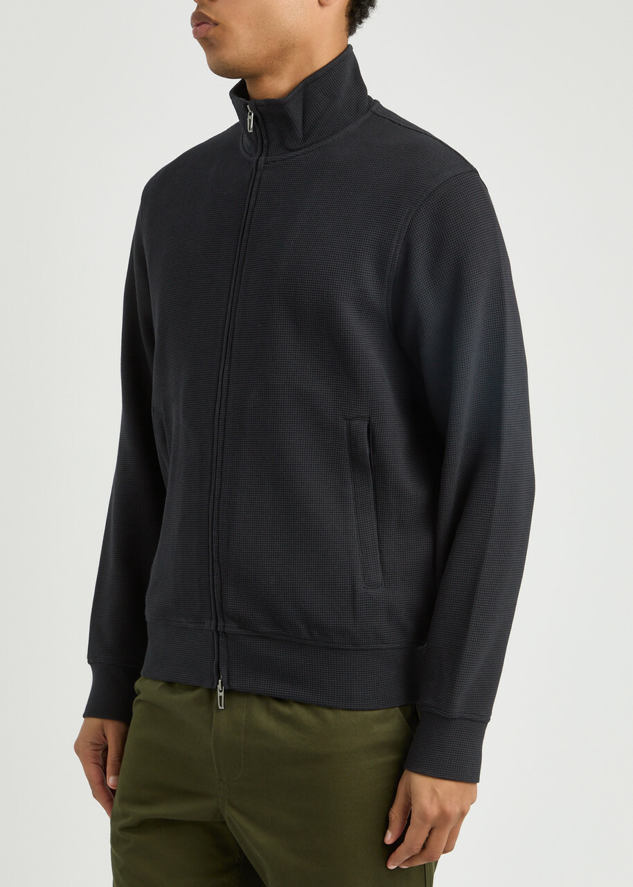 Emporio Armani Waffle-knit Jersey Jacket Navy