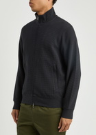 Emporio Armani Waffle-knit Jersey Jacket Navy