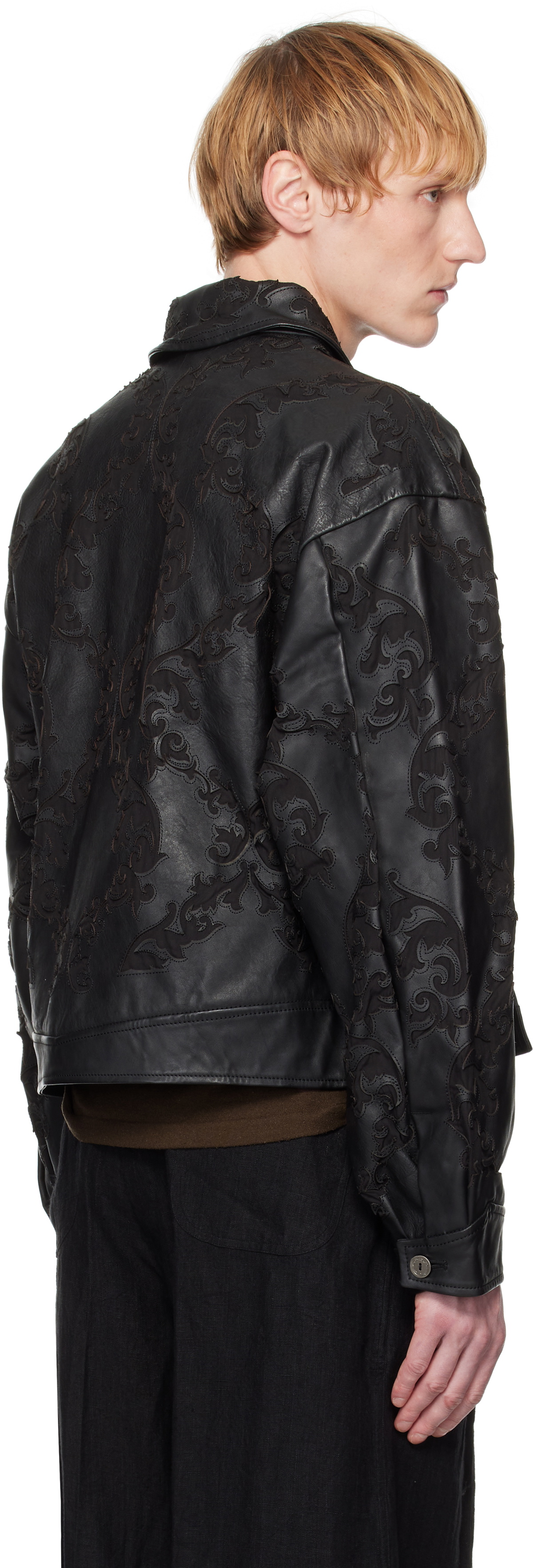 Professor.E Black Horse Laser Leather Jacket