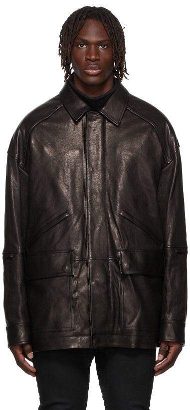 Photo: Juun.J Black Safari Leather Jacket