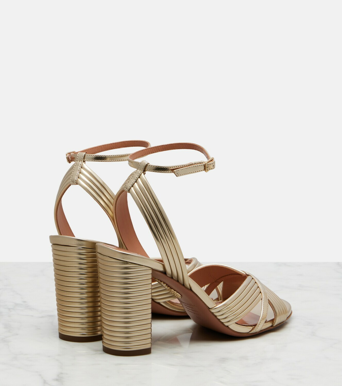 Aquazzura Very Sundance metallic leather sandals