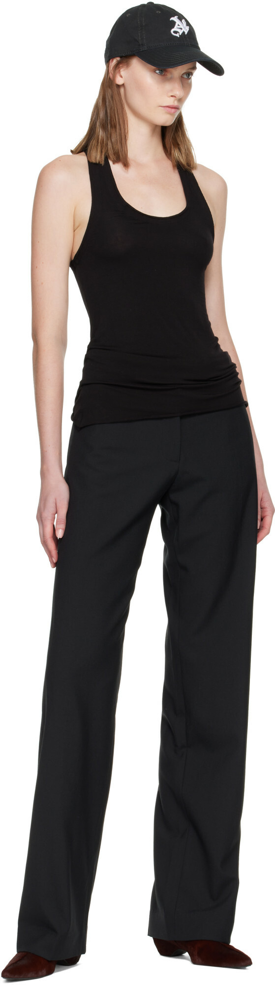 AARON ESH Black One Seam Trousers