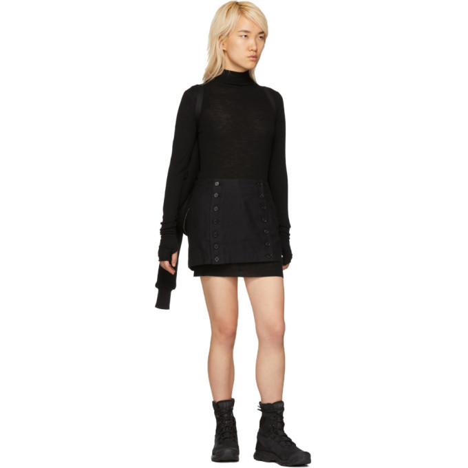 Boris Bidjan Saberi Black Rib Turtleneck Dress