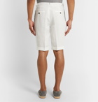 Loro Piana - Slim-Fit Pleated Linen Shorts - White