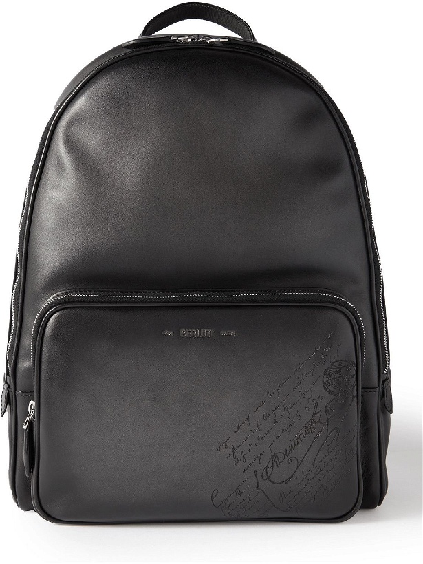 Photo: Berluti - Scritto Logo-Debossed Leather Backpack