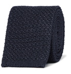 Berluti - 7cm Knitted Silk Tie - Men - Navy
